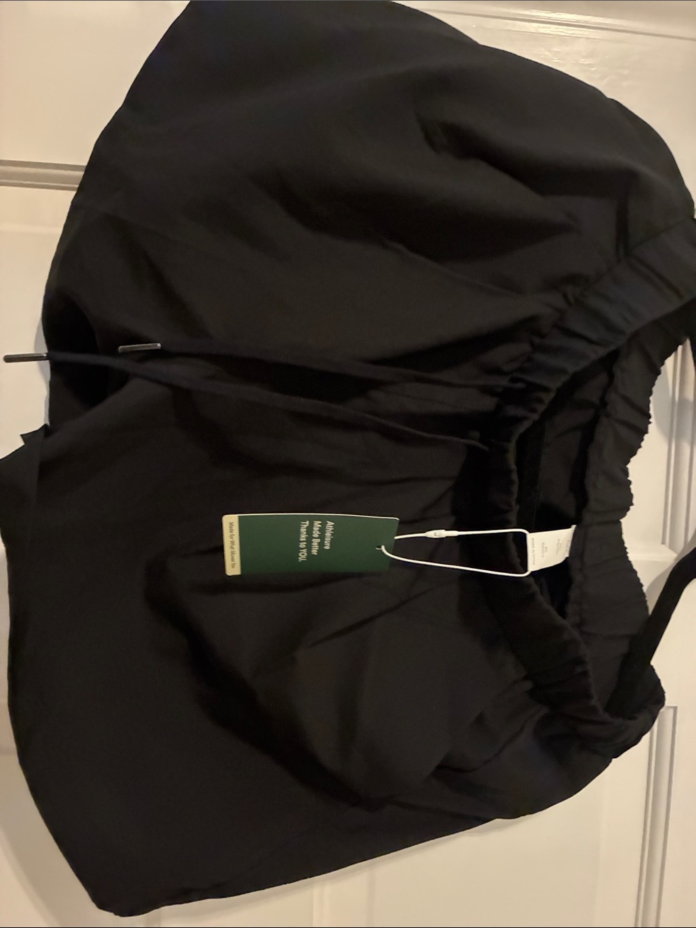 HALARA Black Athletic Shorts with Drawstring Waist